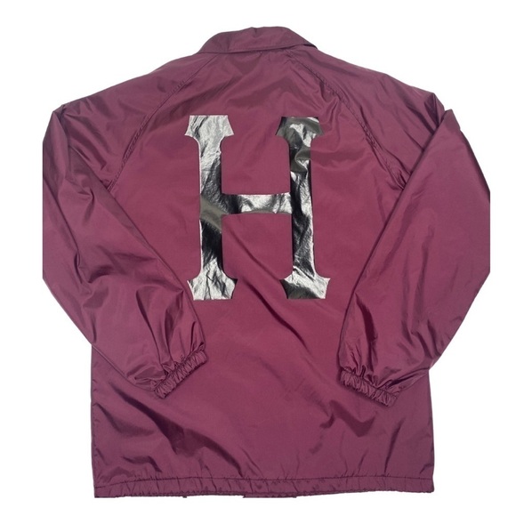 Huf Big H Burgundy Coach Jacket Sz M - Picture 4 of 11
